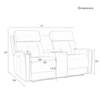 Canapé inclinable électrique biplace 71.5 en cuir zéro gravité avec appuie-tête motorisé, ports USB et USB-C