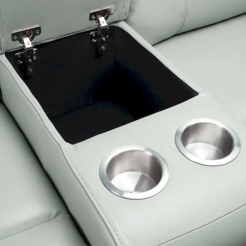 Canapé inclinable électrique biplace 71.5 en cuir zéro gravité avec appuie-tête motorisé, ports USB et USB-C