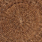 Table basse en jonc de mer tressé Riau avec pieds en bois - Table de salon ronde en osier naturel