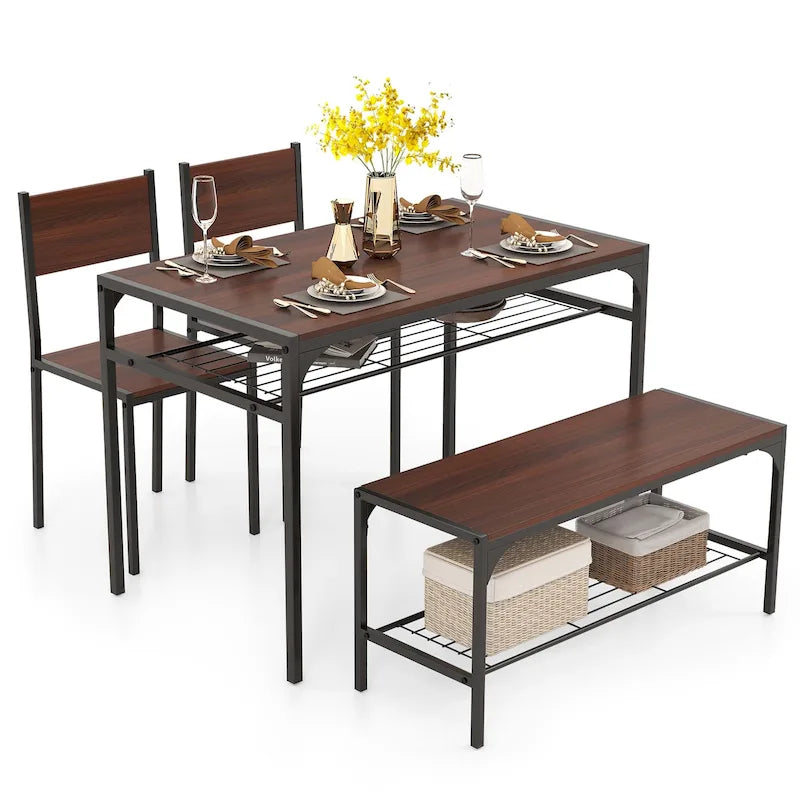Table de salle à manger pour 4 personnes Table rectangulaire avec chaises