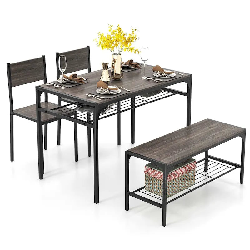Table de salle à manger pour 4 personnes Table rectangulaire avec chaises