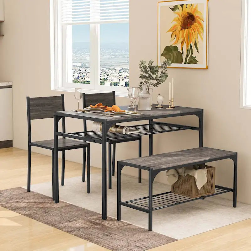 Table de salle à manger pour 4 personnes Table rectangulaire avec chaises