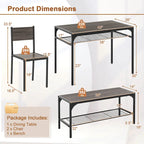Table de salle à manger pour 4 personnes Table rectangulaire avec chaises