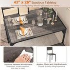 Table de salle à manger pour 4 personnes Table rectangulaire avec chaises