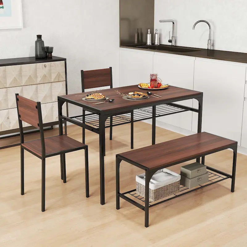 Table de salle à manger pour 4 personnes Table rectangulaire avec chaises