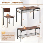 Table de salle à manger pour 4 personnes Table rectangulaire avec chaises
