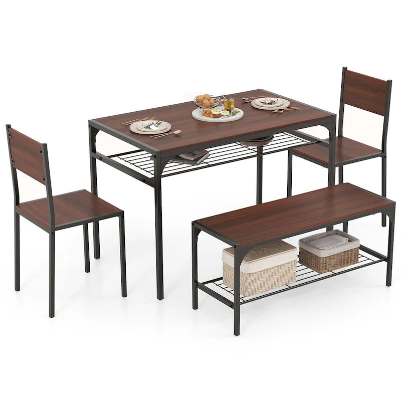 Table de salle à manger pour 4 personnes Table rectangulaire avec chaises