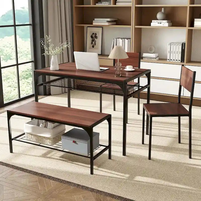 Table de salle à manger pour 4 personnes Table rectangulaire avec chaises