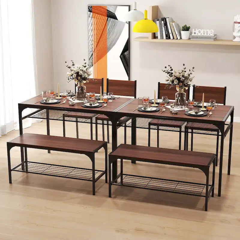 Table de salle à manger pour 4 personnes Table rectangulaire avec chaises