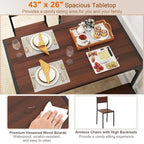 Table de salle à manger pour 4 personnes Table rectangulaire avec chaises
