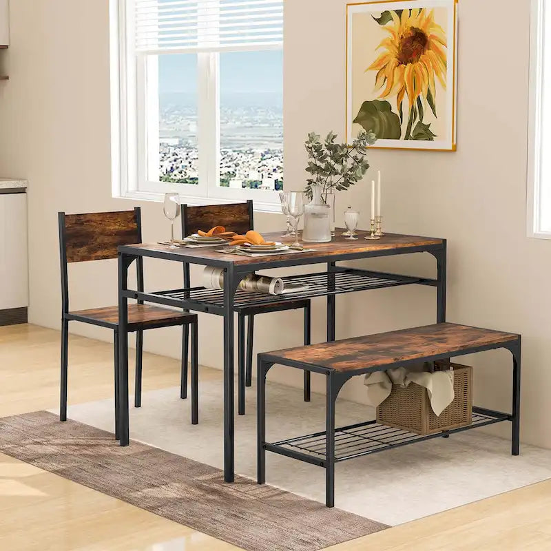 Table de salle à manger pour 4 personnes Table rectangulaire avec chaises