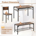 Table de salle à manger pour 4 personnes Table rectangulaire avec chaises