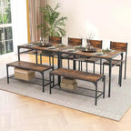 Table de salle à manger pour 4 personnes Table rectangulaire avec chaises