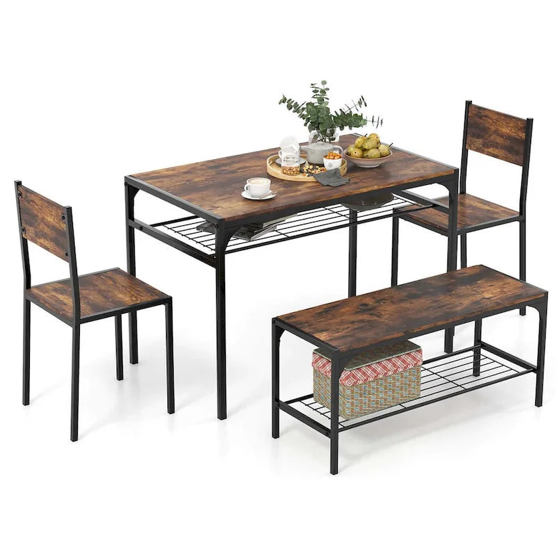 Table de salle à manger pour 4 personnes Table rectangulaire avec chaises
