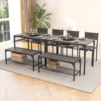 Table de salle à manger pour 4 personnes Table rectangulaire avec chaises