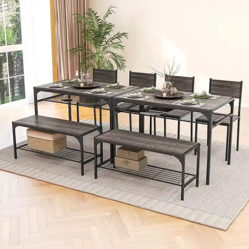 Table de salle à manger pour 4 personnes Table rectangulaire avec chaises