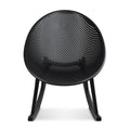 Fauteuil à bascule moderne du milieu du siècle en plastique, pieds en plastique avec siège perforé en forme d'œuf respirant pour usage intérieur/extérieur