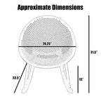 Fauteuil à bascule moderne du milieu du siècle en plastique, pieds en plastique avec siège perforé en forme d'œuf respirant pour usage intérieur/extérieur