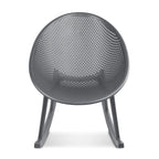 Fauteuil à bascule moderne du milieu du siècle en plastique, pieds en plastique avec siège perforé en forme d'œuf respirant pour usage intérieur/extérieur