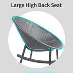 Fauteuil à bascule moderne du milieu du siècle en plastique, pieds en plastique avec siège perforé en forme d'œuf respirant pour usage intérieur/extérieur