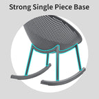 Fauteuil à bascule moderne du milieu du siècle en plastique, pieds en plastique avec siège perforé en forme d'œuf respirant pour usage intérieur/extérieur