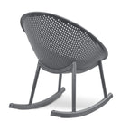 Fauteuil à bascule moderne du milieu du siècle en plastique, pieds en plastique avec siège perforé en forme d'œuf respirant pour usage intérieur/extérieur
