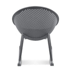 Fauteuil à bascule moderne du milieu du siècle en plastique, pieds en plastique avec siège perforé en forme d'œuf respirant pour usage intérieur/extérieur