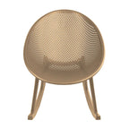 Fauteuil à bascule moderne du milieu du siècle en plastique, pieds en plastique avec siège perforé en forme d'œuf respirant pour usage intérieur/extérieur