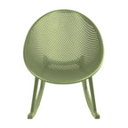 Fauteuil à bascule moderne du milieu du siècle en plastique, pieds en plastique avec siège perforé en forme d'œuf respirant pour usage intérieur/extérieur