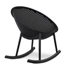 Fauteuil à bascule moderne du milieu du siècle en plastique, pieds en plastique avec siège perforé en forme d'œuf respirant pour usage intérieur/extérieur