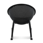 Fauteuil à bascule moderne du milieu du siècle en plastique, pieds en plastique avec siège perforé en forme d'œuf respirant pour usage intérieur/extérieur