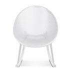 Fauteuil à bascule moderne du milieu du siècle en plastique, pieds en plastique avec siège perforé en forme d'œuf respirant pour usage intérieur/extérieur