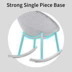 Fauteuil à bascule moderne du milieu du siècle en plastique, pieds en plastique avec siège perforé en forme d'œuf respirant pour usage intérieur/extérieur
