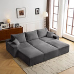 Canapé d'angle modulable Olivia Morgan ultra-doux de 279 cm en forme de L « Nuage » sans assemblage et confort de compression totale