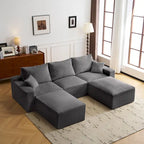 Canapé d'angle modulable Olivia Morgan ultra-doux de 279 cm en forme de L « Nuage » sans assemblage et confort de compression totale