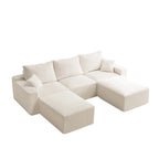 Canapé d'angle modulable Olivia Morgan ultra-doux de 279 cm en forme de L « Nuage » sans assemblage et confort de compression totale