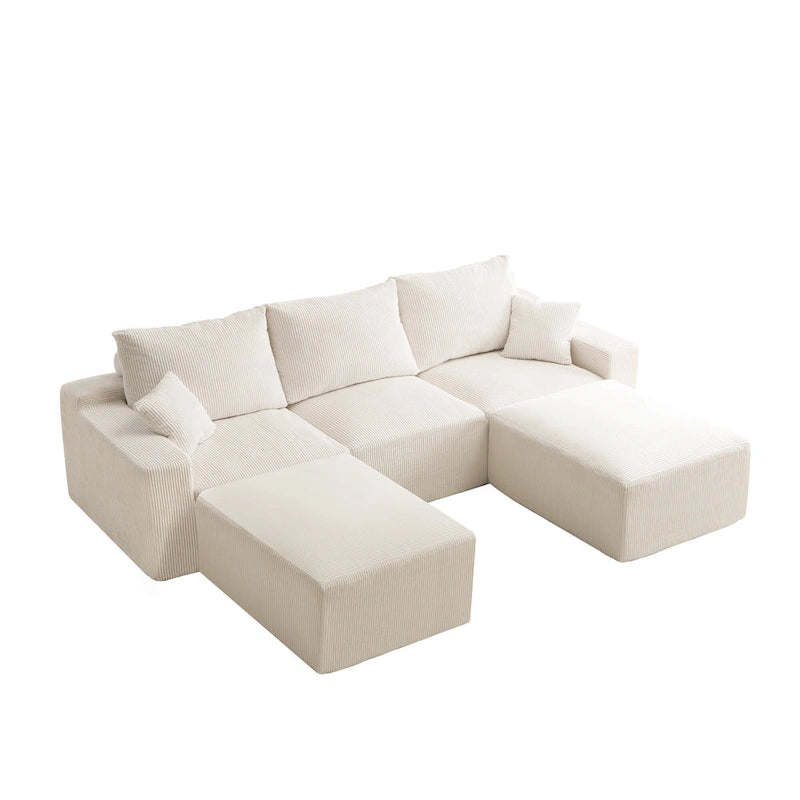 Canapé d'angle modulable Olivia Morgan ultra-doux de 279 cm en forme de L « Nuage » sans assemblage et confort de compression totale