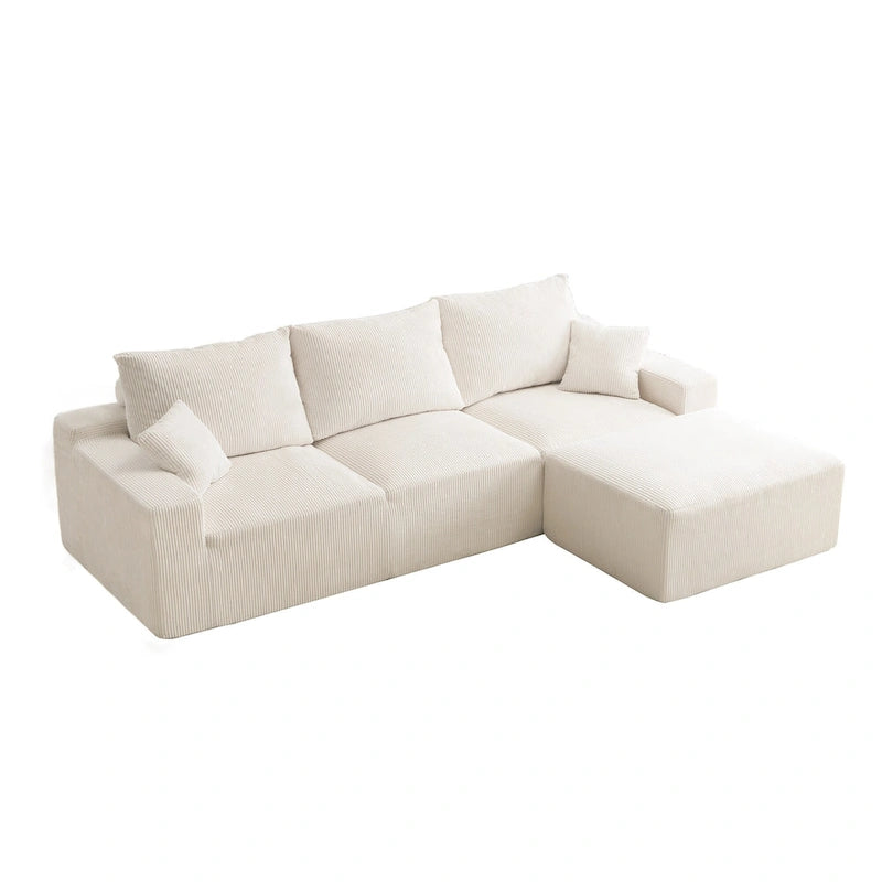 Canapé d'angle modulable Olivia Morgan ultra-doux de 279 cm en forme de L « Nuage » sans assemblage et confort de compression totale