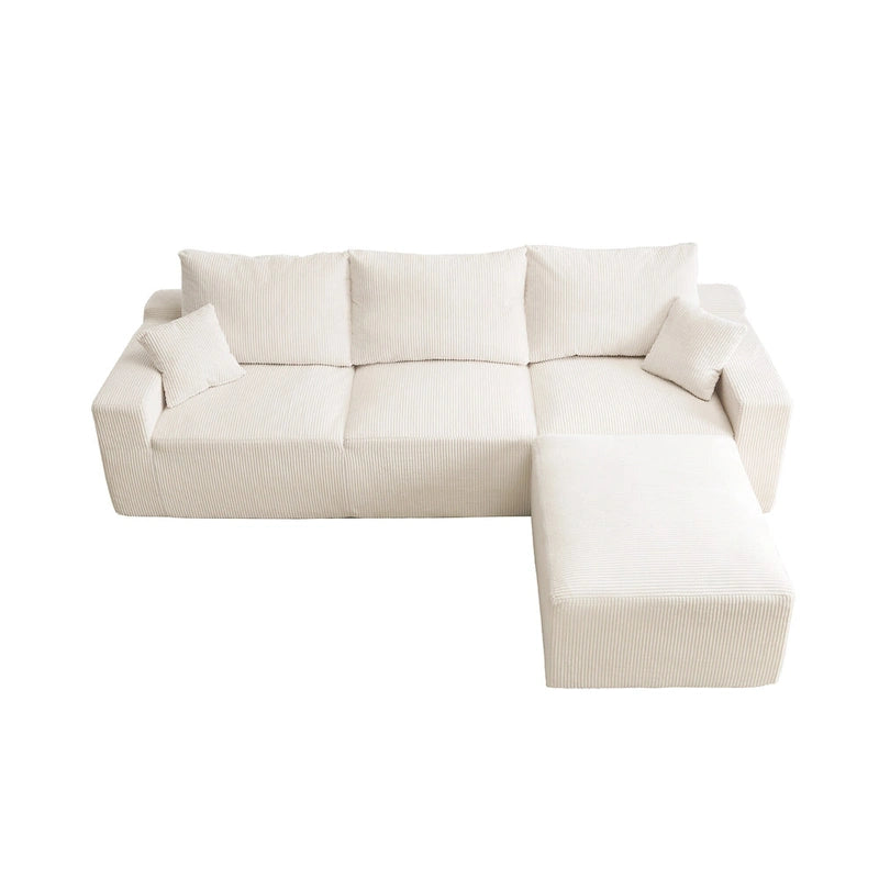 Canapé d'angle modulable Olivia Morgan ultra-doux de 279 cm en forme de L « Nuage » sans assemblage et confort de compression totale