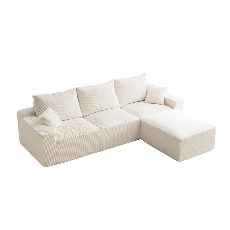 Canapé d'angle modulable Olivia Morgan ultra-doux de 279 cm en forme de L « Nuage » sans assemblage et confort de compression totale
