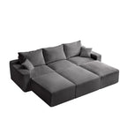 Canapé d'angle modulable Olivia Morgan ultra-doux de 279 cm en forme de L « Nuage » sans assemblage et confort de compression totale