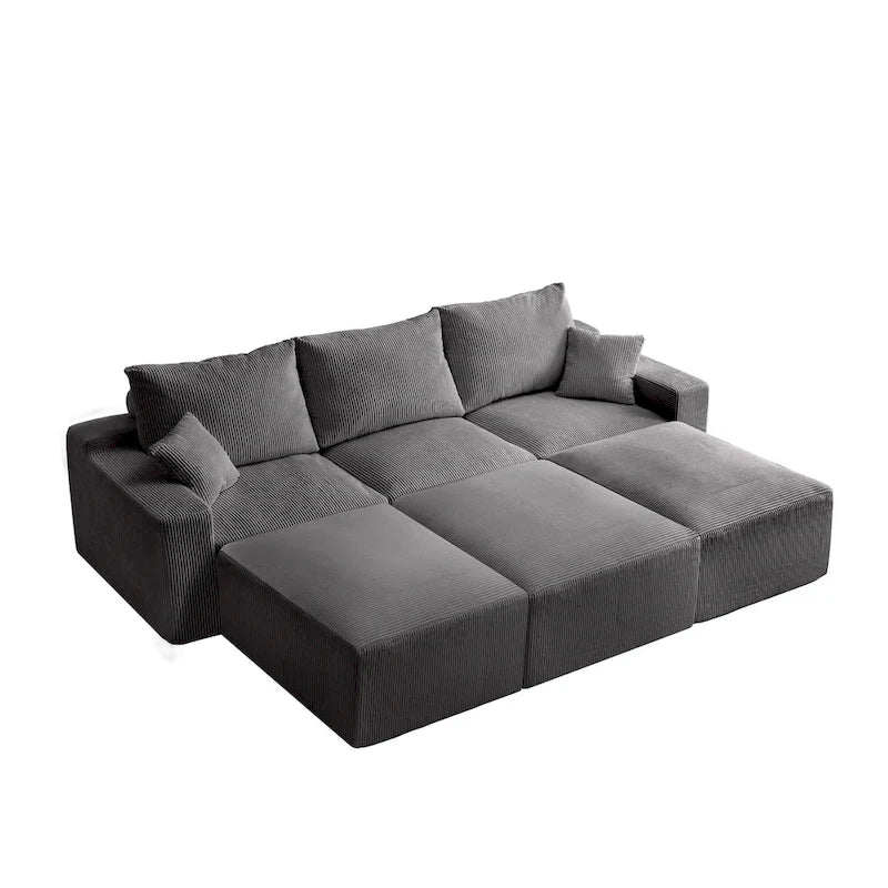 Canapé d'angle modulable Olivia Morgan ultra-doux de 279 cm en forme de L « Nuage » sans assemblage et confort de compression totale