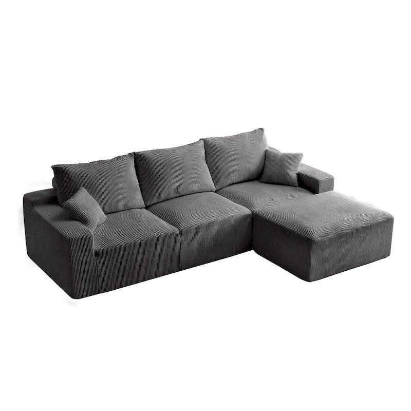 Canapé d'angle modulable Olivia Morgan ultra-doux de 279 cm en forme de L « Nuage » sans assemblage et confort de compression totale