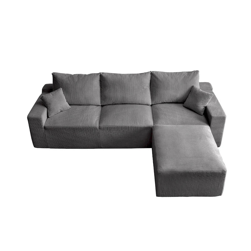 Canapé d'angle modulable Olivia Morgan ultra-doux de 279 cm en forme de L « Nuage » sans assemblage et confort de compression totale