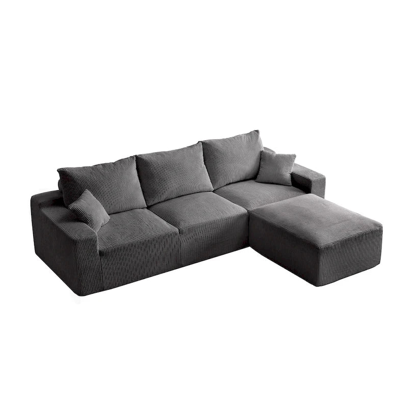 Canapé d'angle modulable Olivia Morgan ultra-doux de 279 cm en forme de L « Nuage » sans assemblage et confort de compression totale