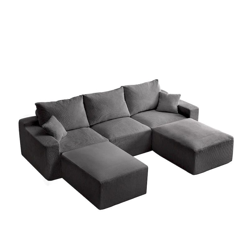 Canapé d'angle modulable Olivia Morgan ultra-doux de 279 cm en forme de L « Nuage » sans assemblage et confort de compression totale