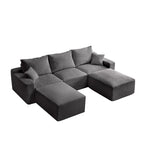 Canapé d'angle modulable Olivia Morgan ultra-doux de 279 cm en forme de L « Nuage » sans assemblage et confort de compression totale