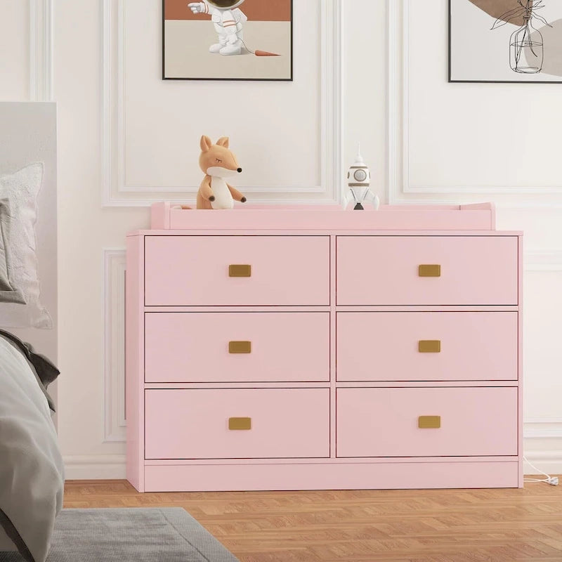 Commode de chambre à 6 tiroirs avec table à langer