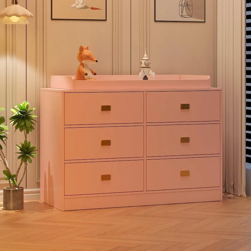 Commode de chambre à 6 tiroirs avec table à langer