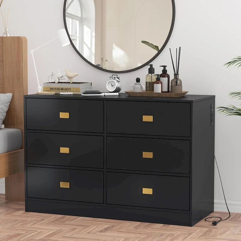 Commode de chambre à 6 tiroirs avec table à langer